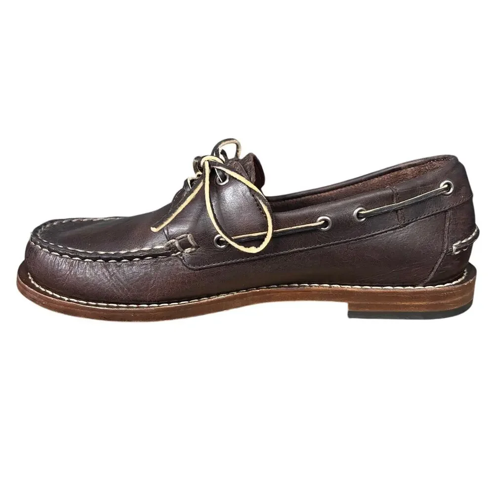 Thursday Men’s Brown Leather Handsewn Moccasin Loafers 8.5